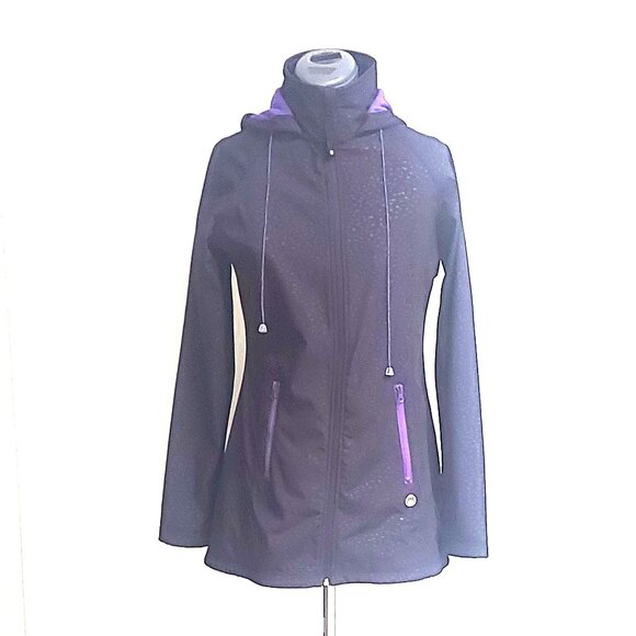 Mondetta Jackets & Blazers - Mondetta Hooded, Black and Purple, Weather Resistant Lightweight Jacket - Size S